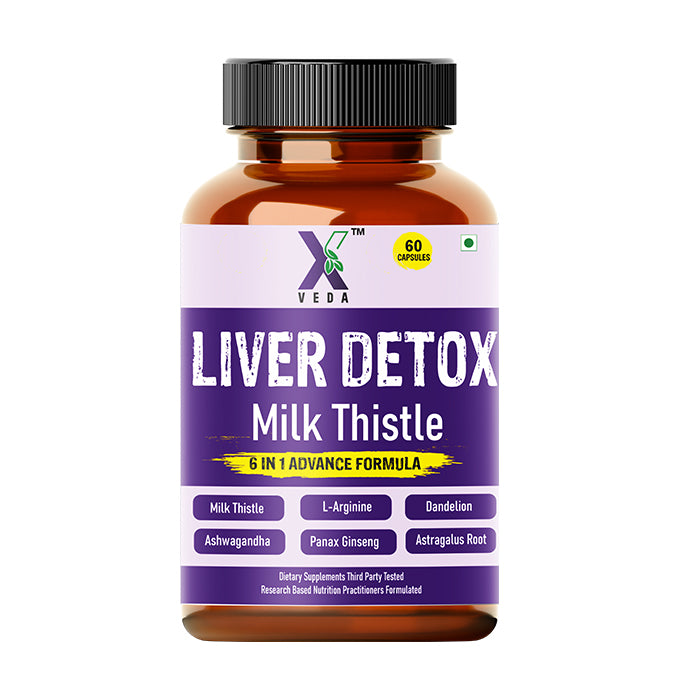 Liver Detox Capsules with Milk Thistle | 6-in-1 Advanced Formula | Supports Liver Health