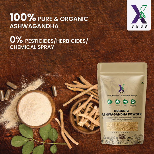 Organic Ashwagandha Powder | Pure Natural Ayurvedic Herb for Stress Relief & Immunity