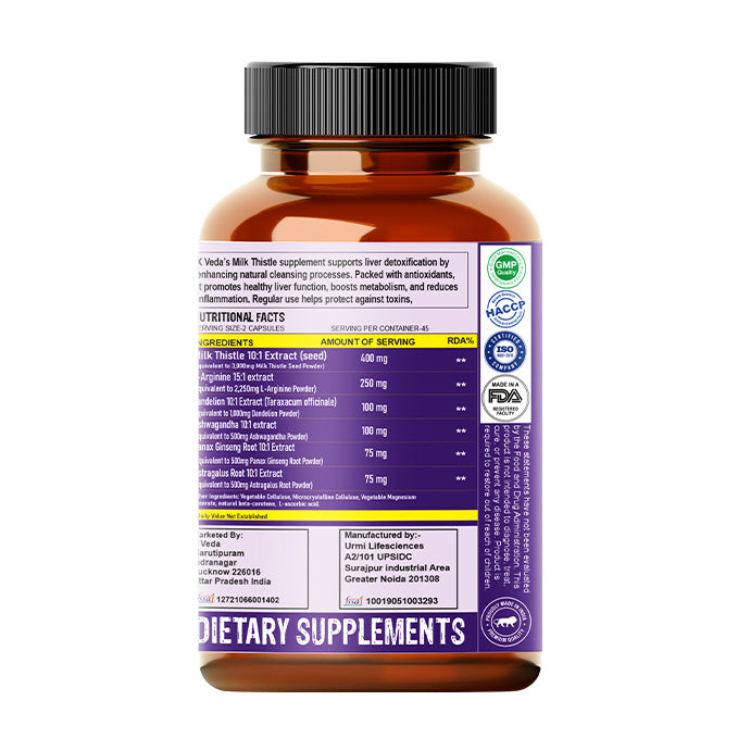 Liver Detox Capsules with Milk Thistle | 6-in-1 Advanced Formula | Supports Liver Health