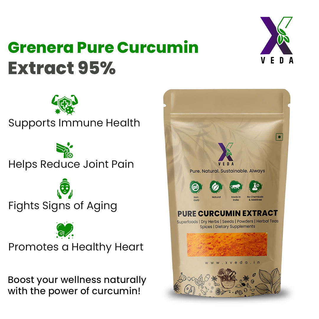 Pure Curcumin Extract | High Potency Turmeric Extract | Natural Antioxidant | Ayurvedic Wellness Supplement