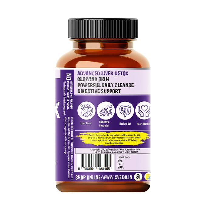 Liver Detox Capsules with Milk Thistle | 6-in-1 Advanced Formula | Supports Liver Health