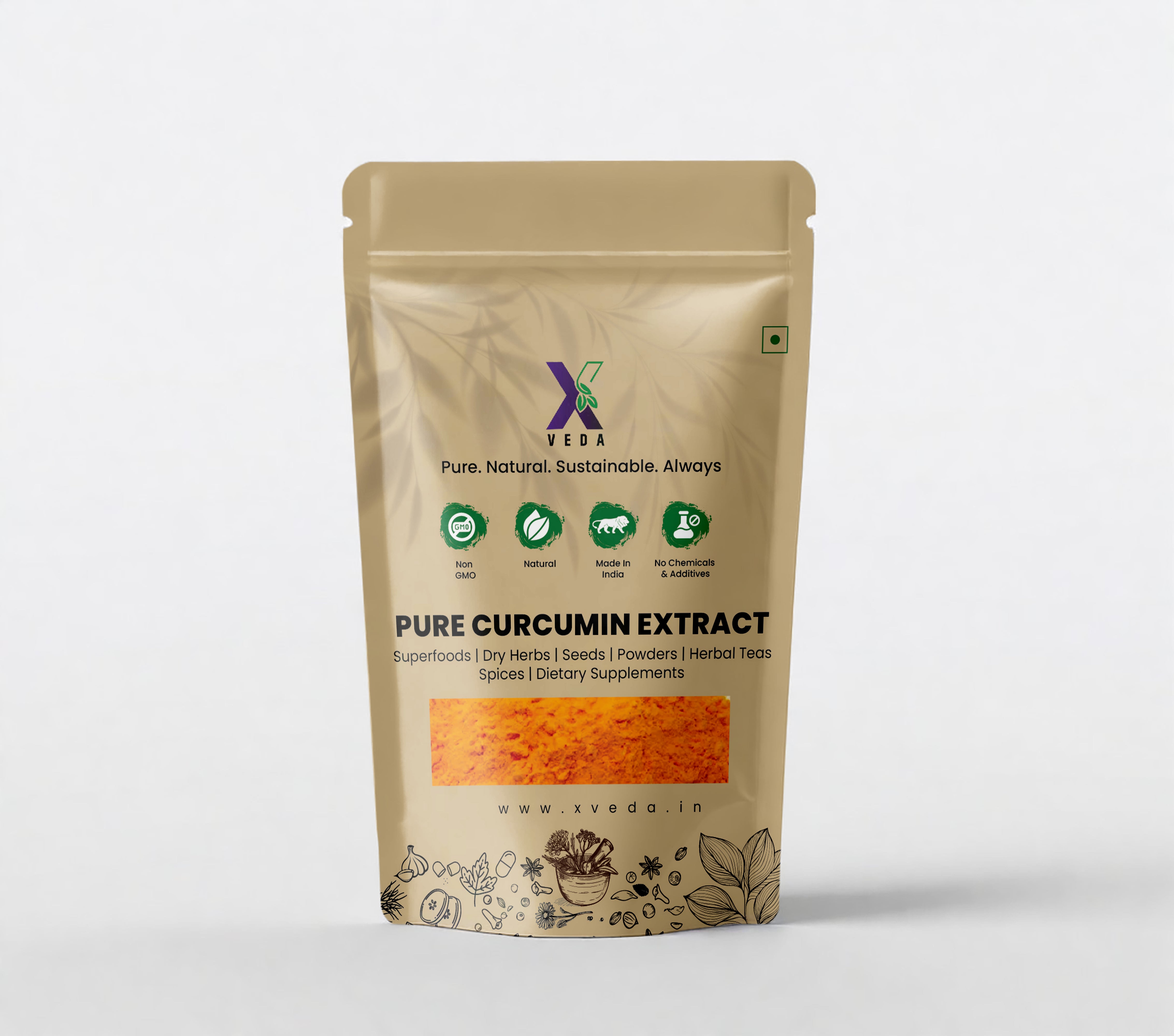 Pure Curcumin Extract | High Potency Turmeric Extract | Natural Antioxidant | Ayurvedic Wellness Supplement