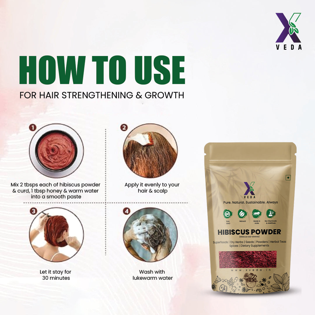 Hibiscus Powder (Hibiscus rosa-sinensis) | 100% Pure & Natural | Herbal Hair & Skin Care