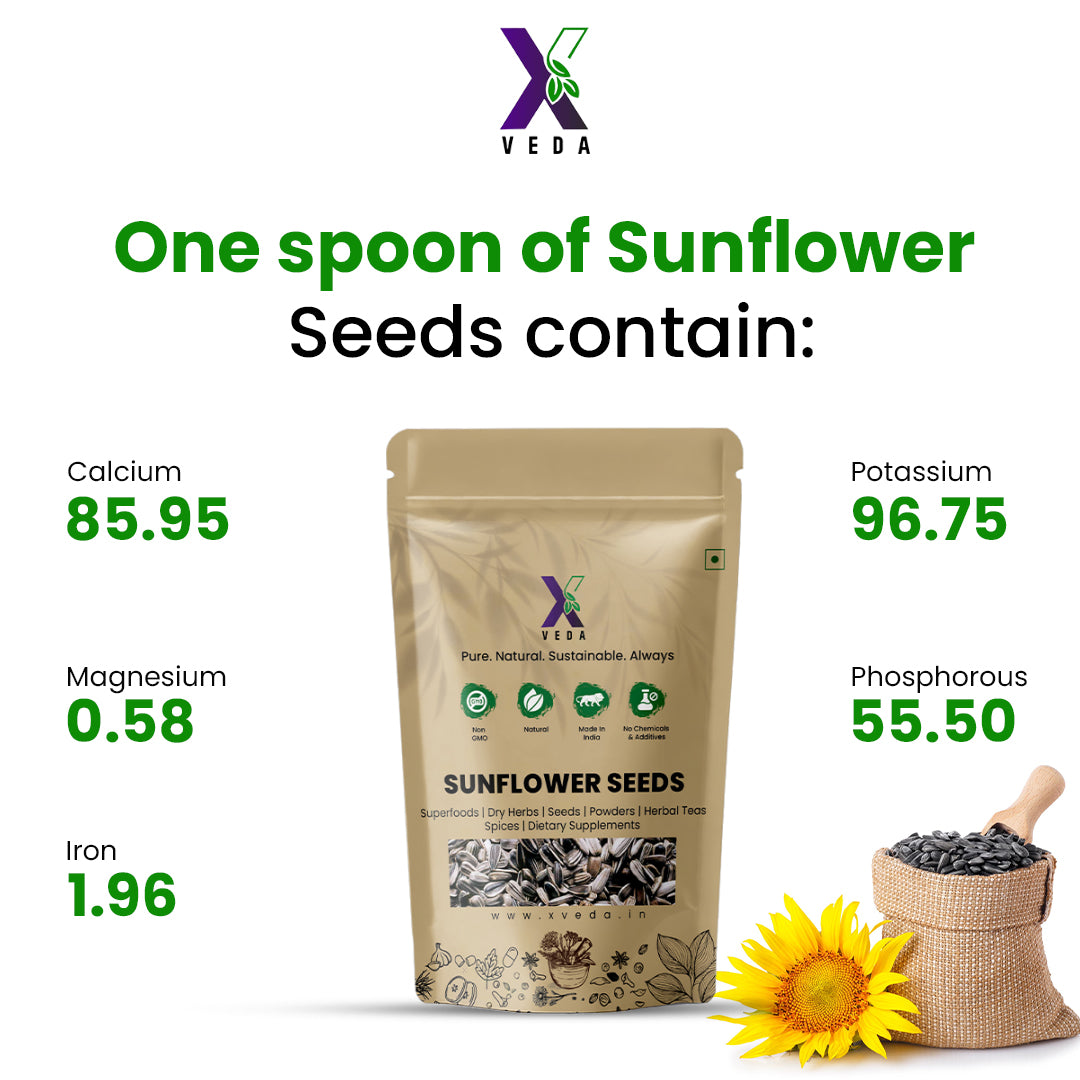 150g Raw Sunflower Seeds – Natural, Non-GMO & Chemical Free | By X Veda | Healthy Snacking & Superfood