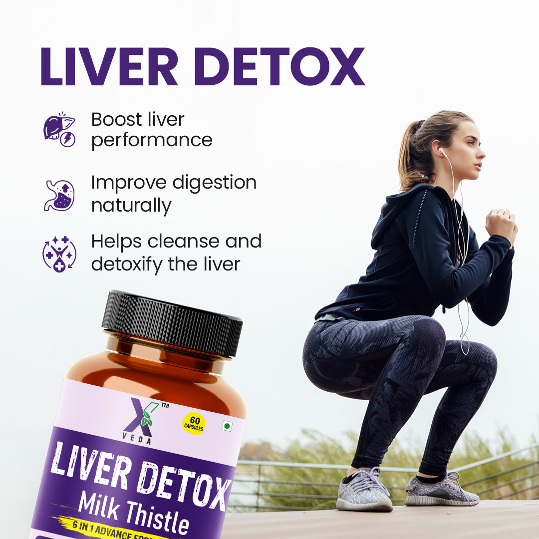 Liver Detox Capsules with Milk Thistle | 6-in-1 Advanced Formula | Supports Liver Health