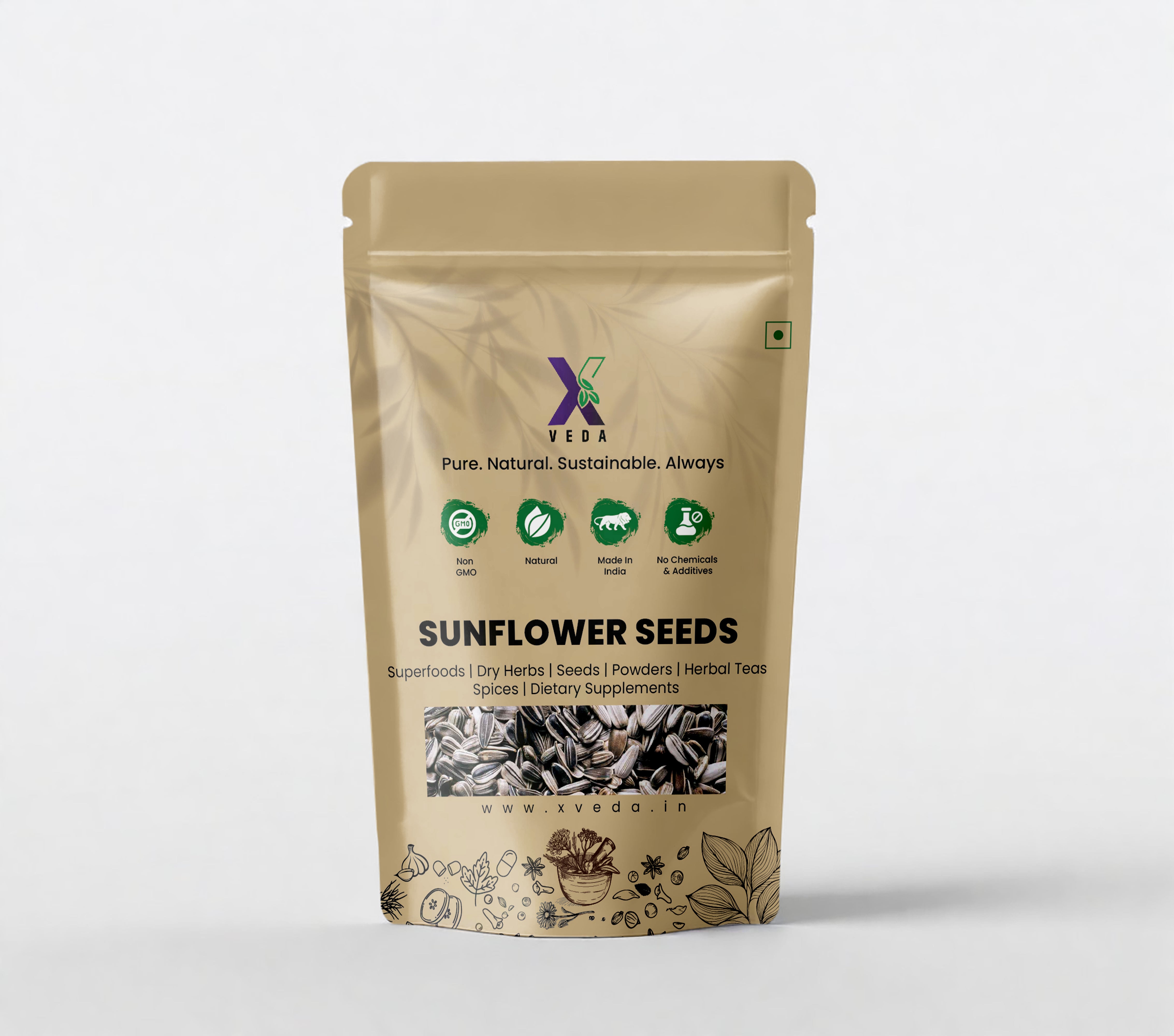 150g Raw Sunflower Seeds – Natural, Non-GMO & Chemical Free | By X Veda | Healthy Snacking & Superfood