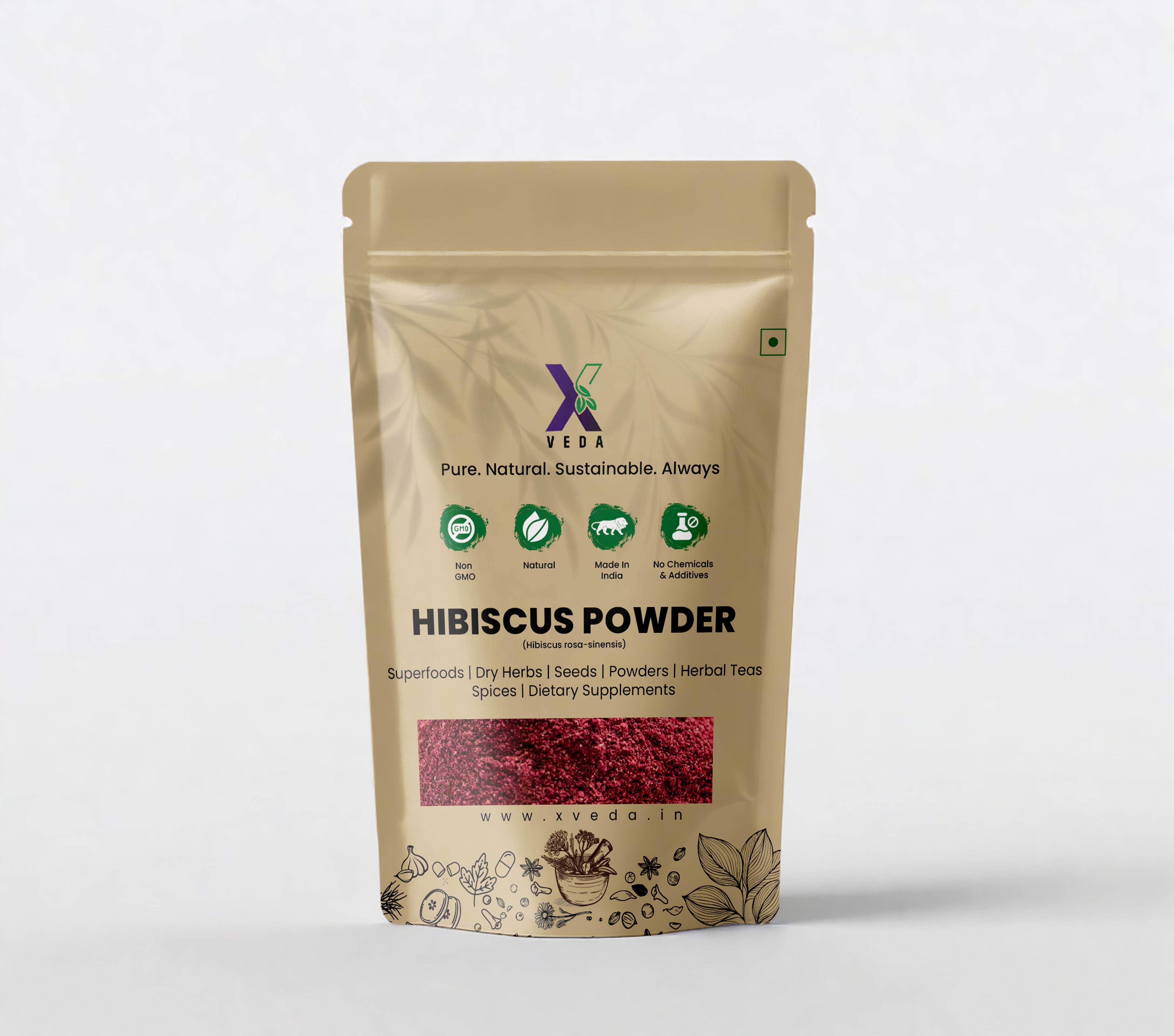 Hibiscus Powder (Hibiscus rosa-sinensis) | 100% Pure & Natural | Herbal Hair & Skin Care