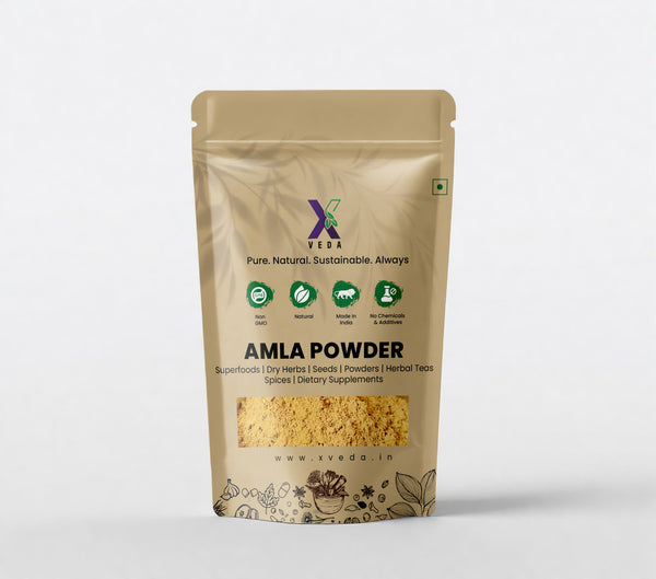 Amla Powder – Natural, Non-GMO & Chemical Free | By X Veda | Immunity, Hair & Digestive Superfood