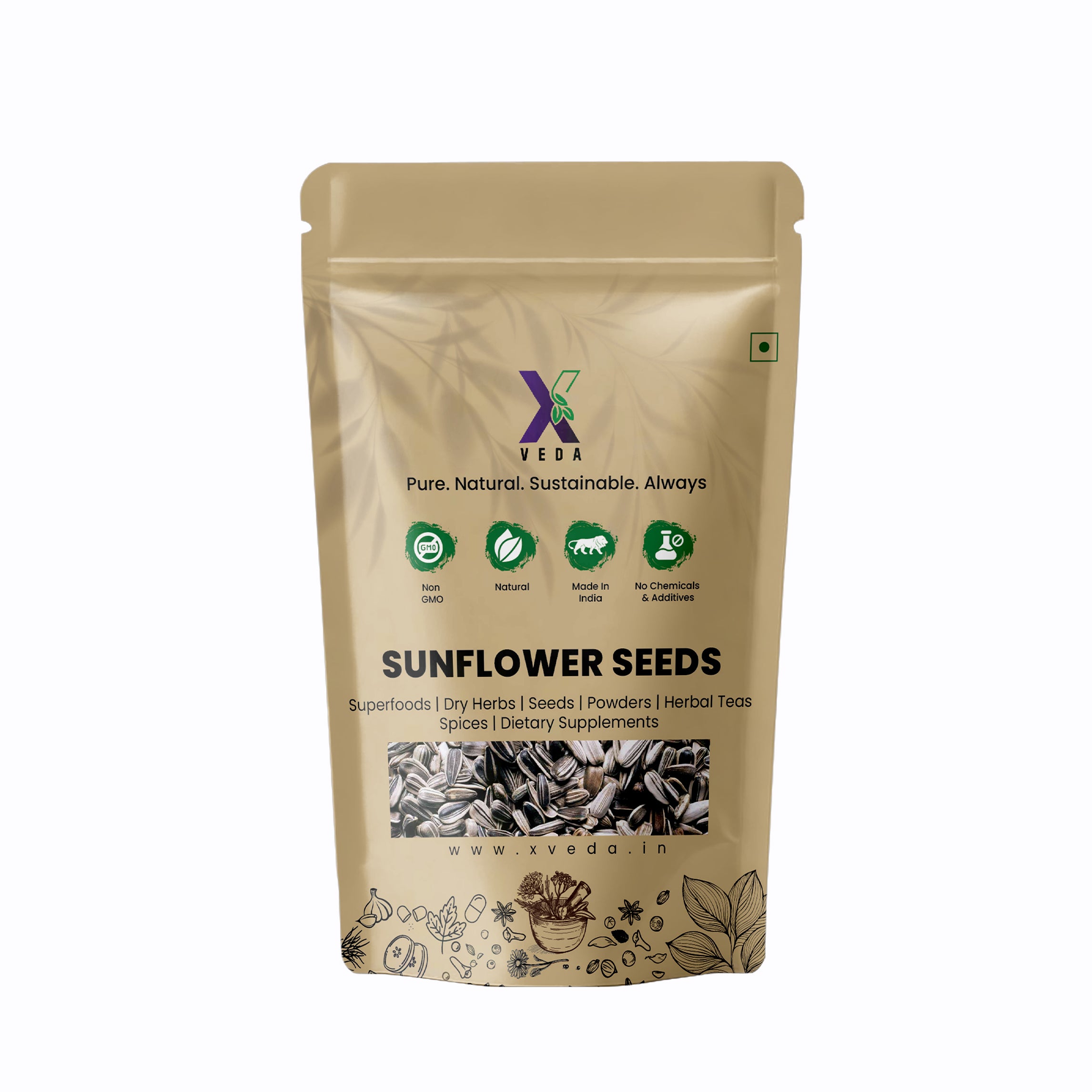 150g Raw Sunflower Seeds – Natural, Non-GMO & Chemical Free | By X Veda | Healthy Snacking & Superfood