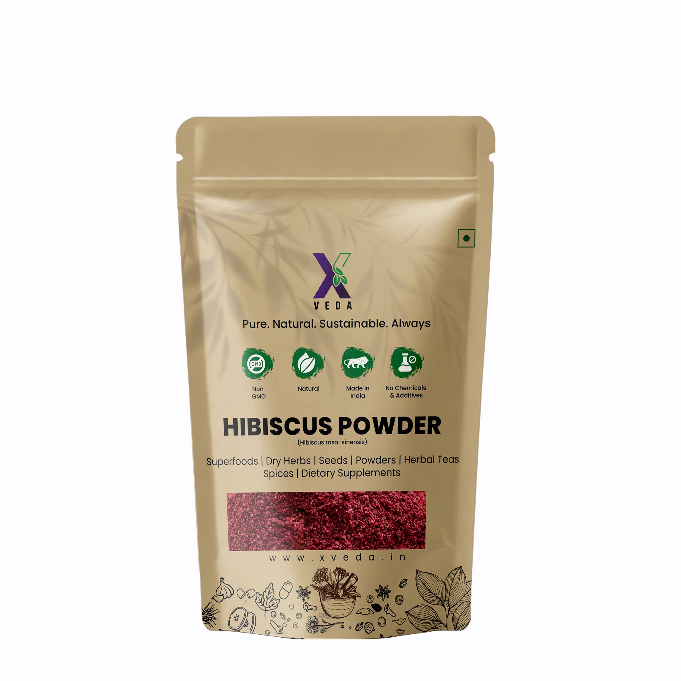 Hibiscus Powder (Hibiscus rosa-sinensis) | 100% Pure & Natural | Herbal Hair & Skin Care