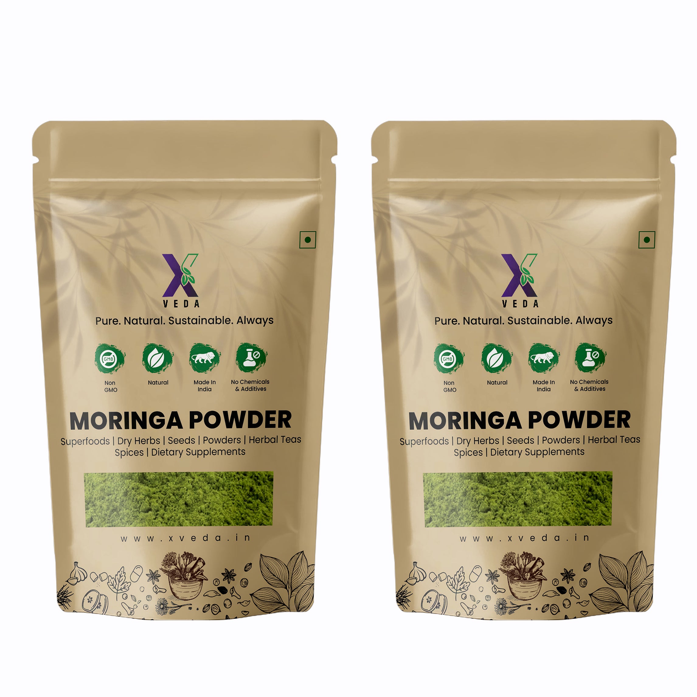 Moringa Powder (Drumstick Leaves Powder) | 100% Pure & Natural | Nutrient-Rich Superfood