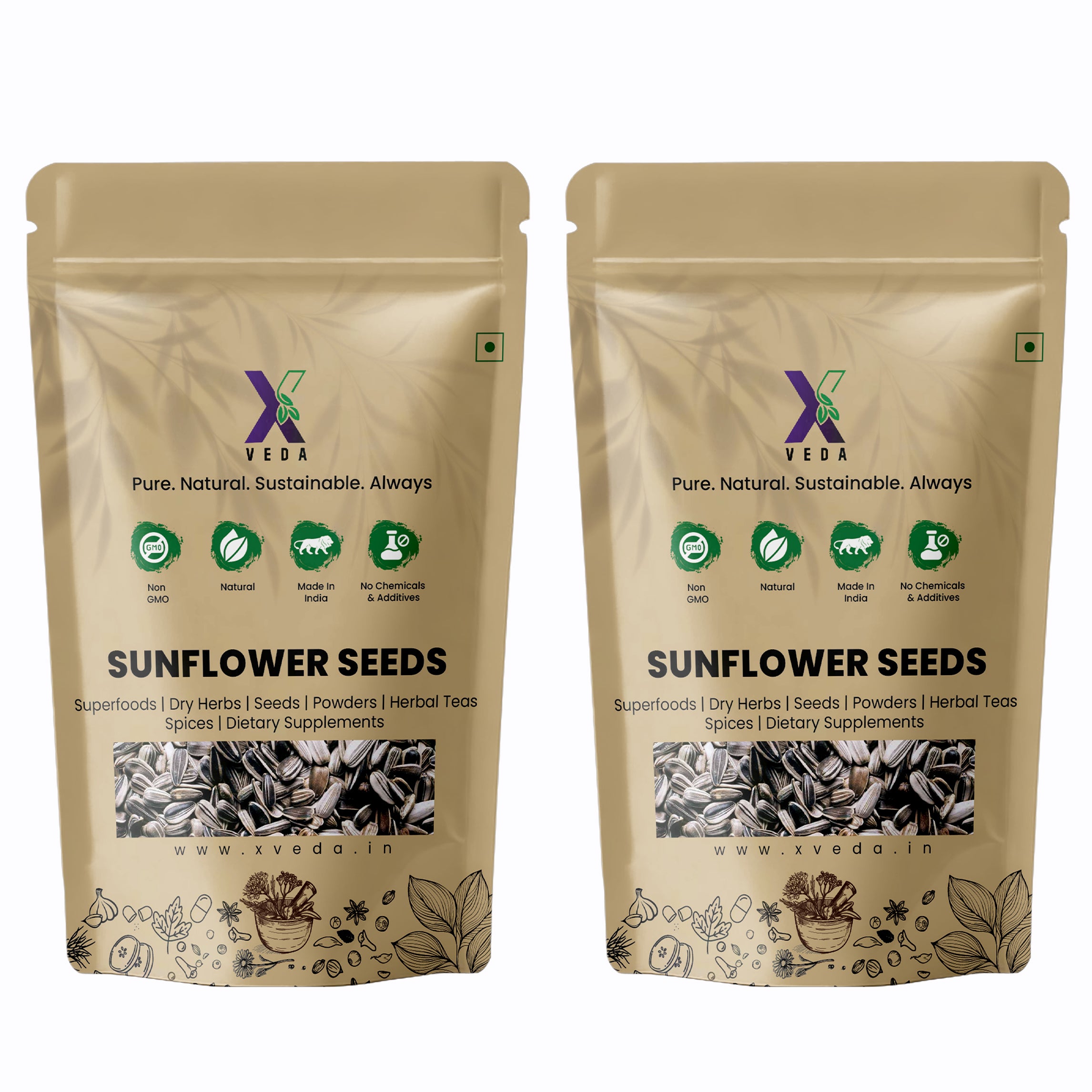 150g Raw Sunflower Seeds – Natural, Non-GMO & Chemical Free | By X Veda | Healthy Snacking & Superfood