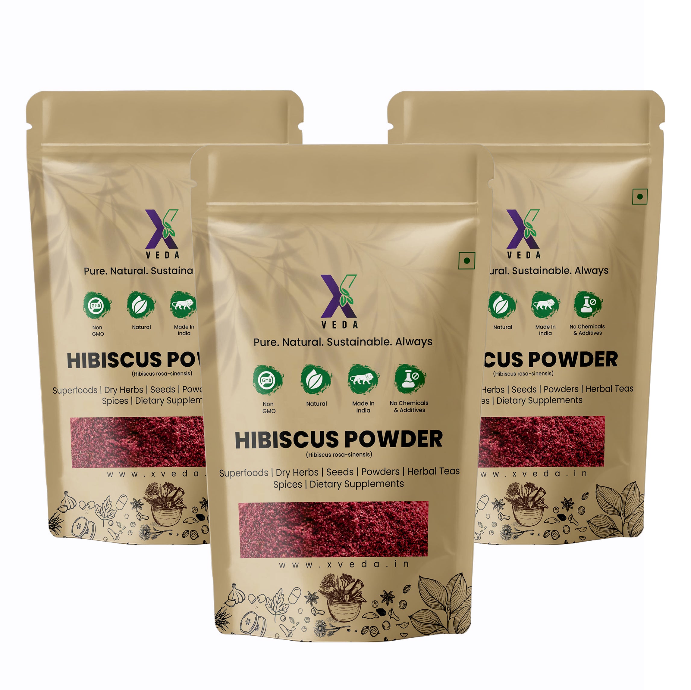 Hibiscus Powder (Hibiscus rosa-sinensis) | 100% Pure & Natural | Herbal Hair & Skin Care