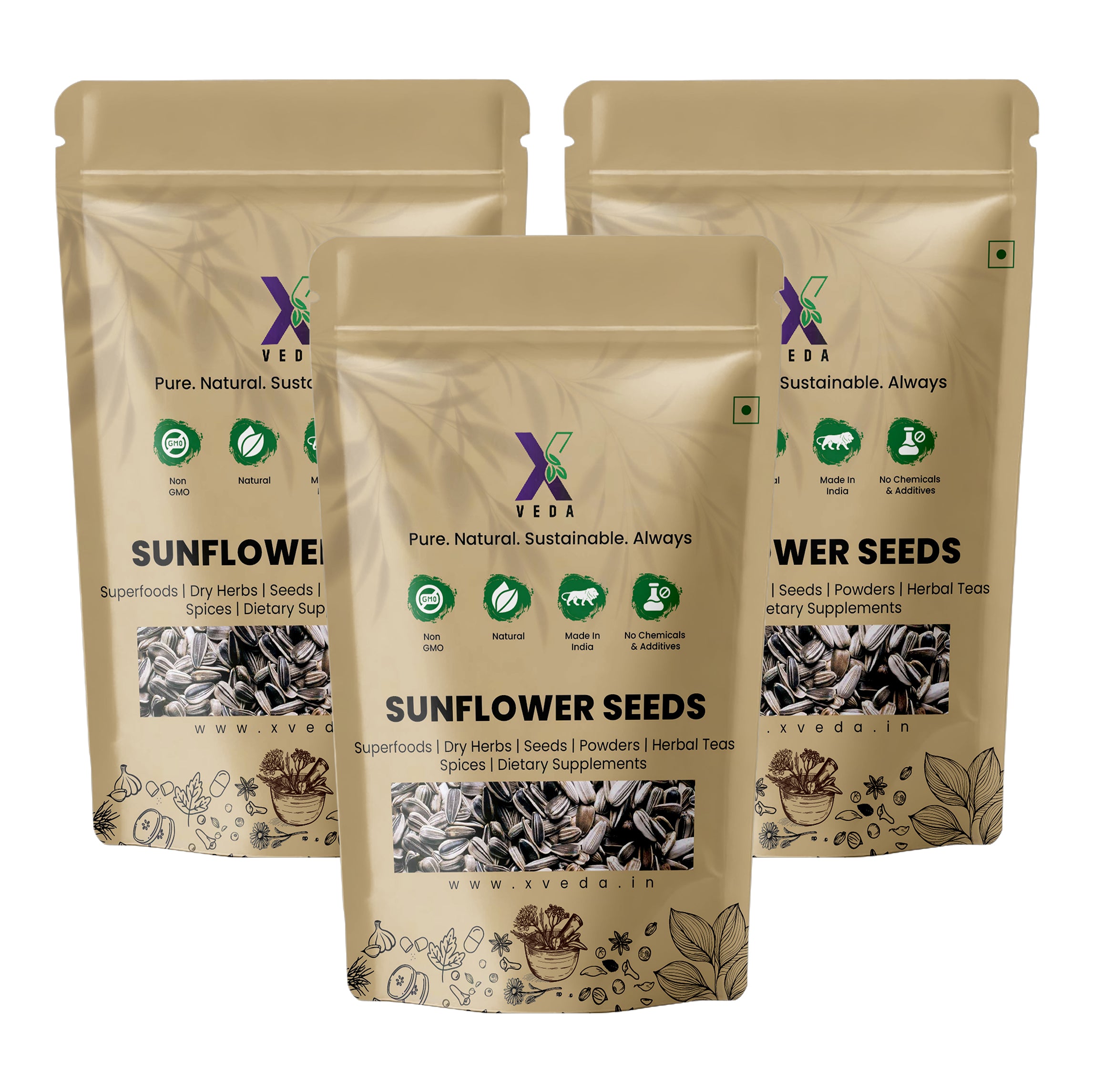 150g Raw Sunflower Seeds – Natural, Non-GMO & Chemical Free | By X Veda | Healthy Snacking & Superfood