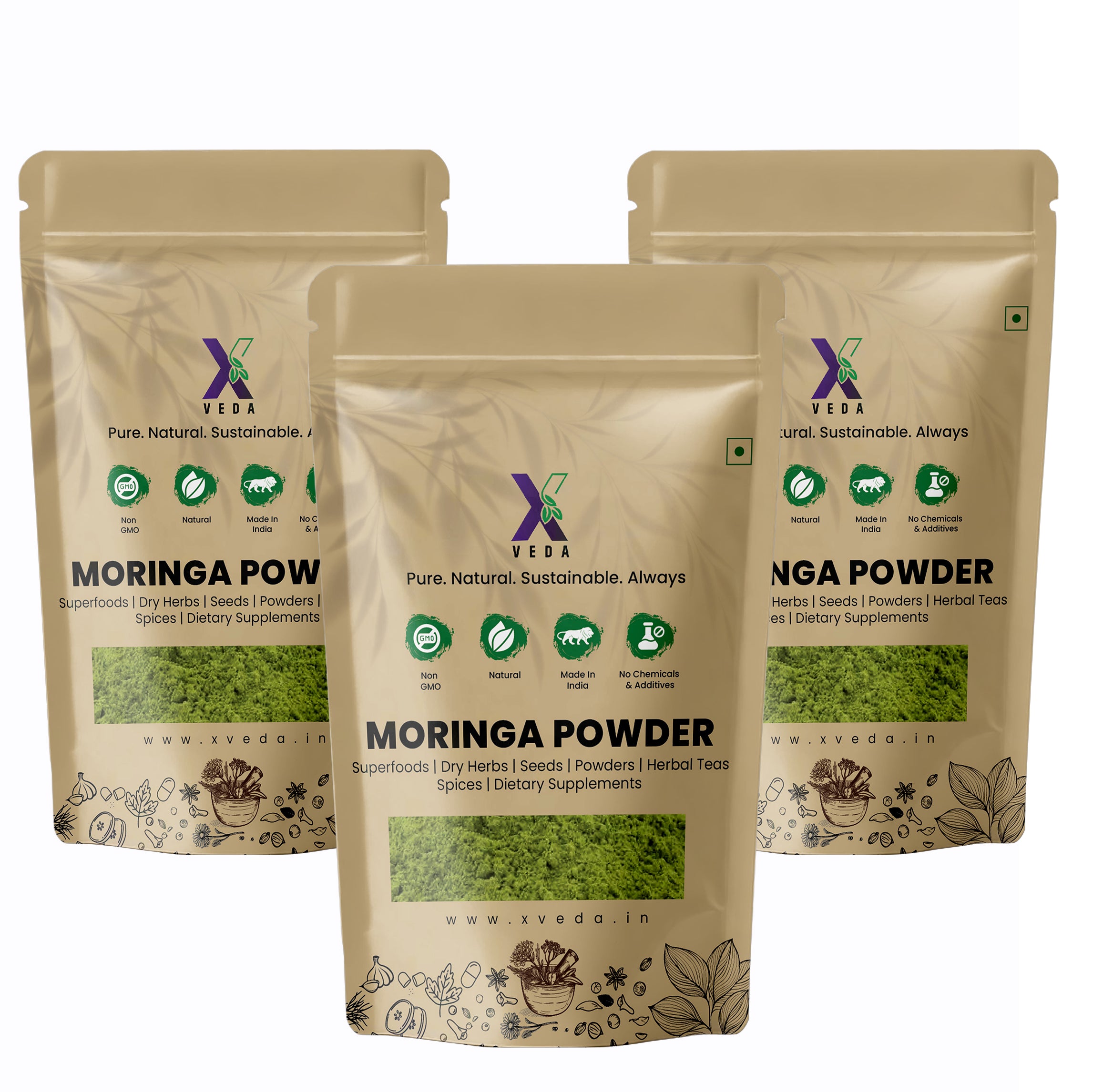 Moringa Powder (Drumstick Leaves Powder) | 100% Pure & Natural | Nutrient-Rich Superfood