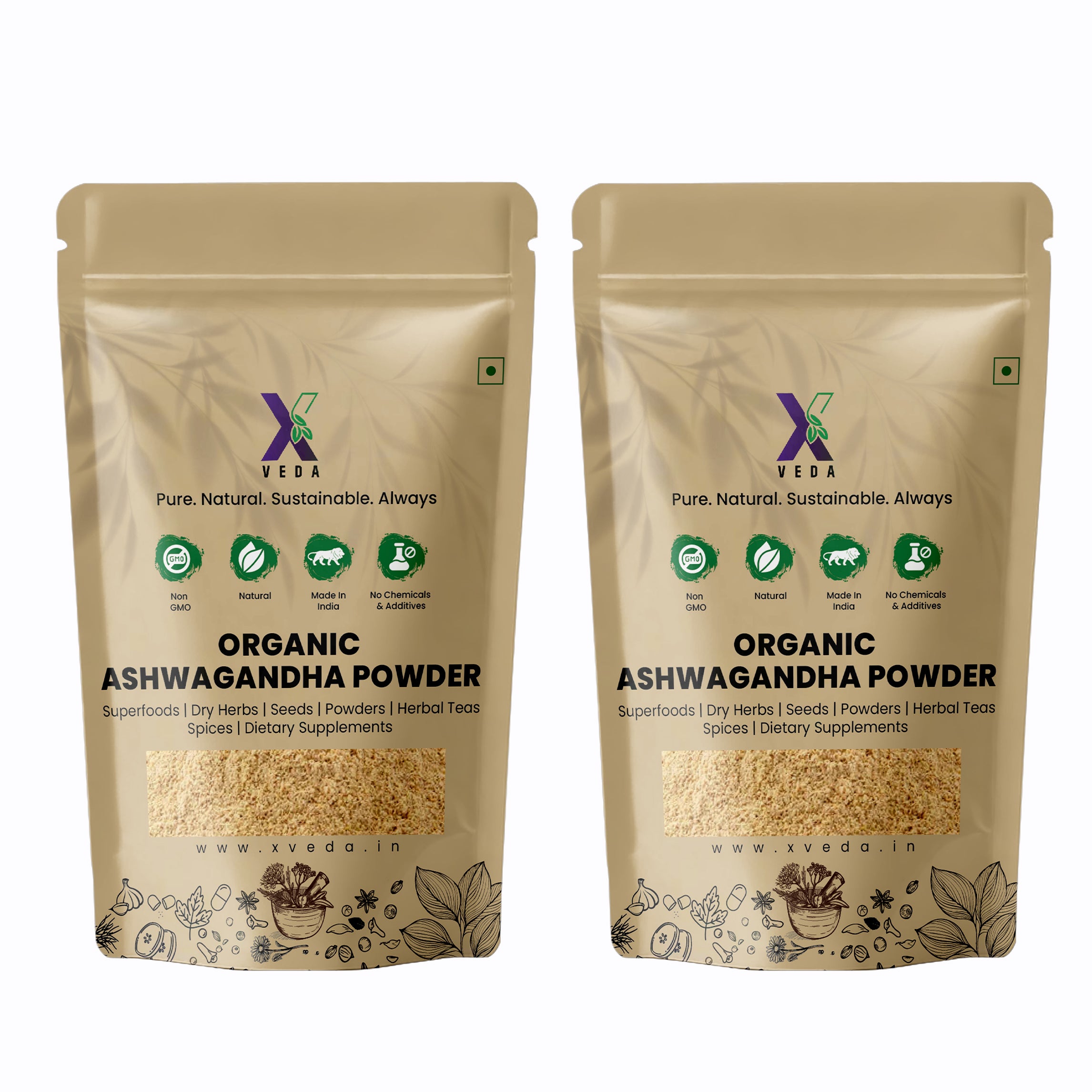 Organic Ashwagandha Powder | Pure Natural Ayurvedic Herb for Stress Relief & Immunity