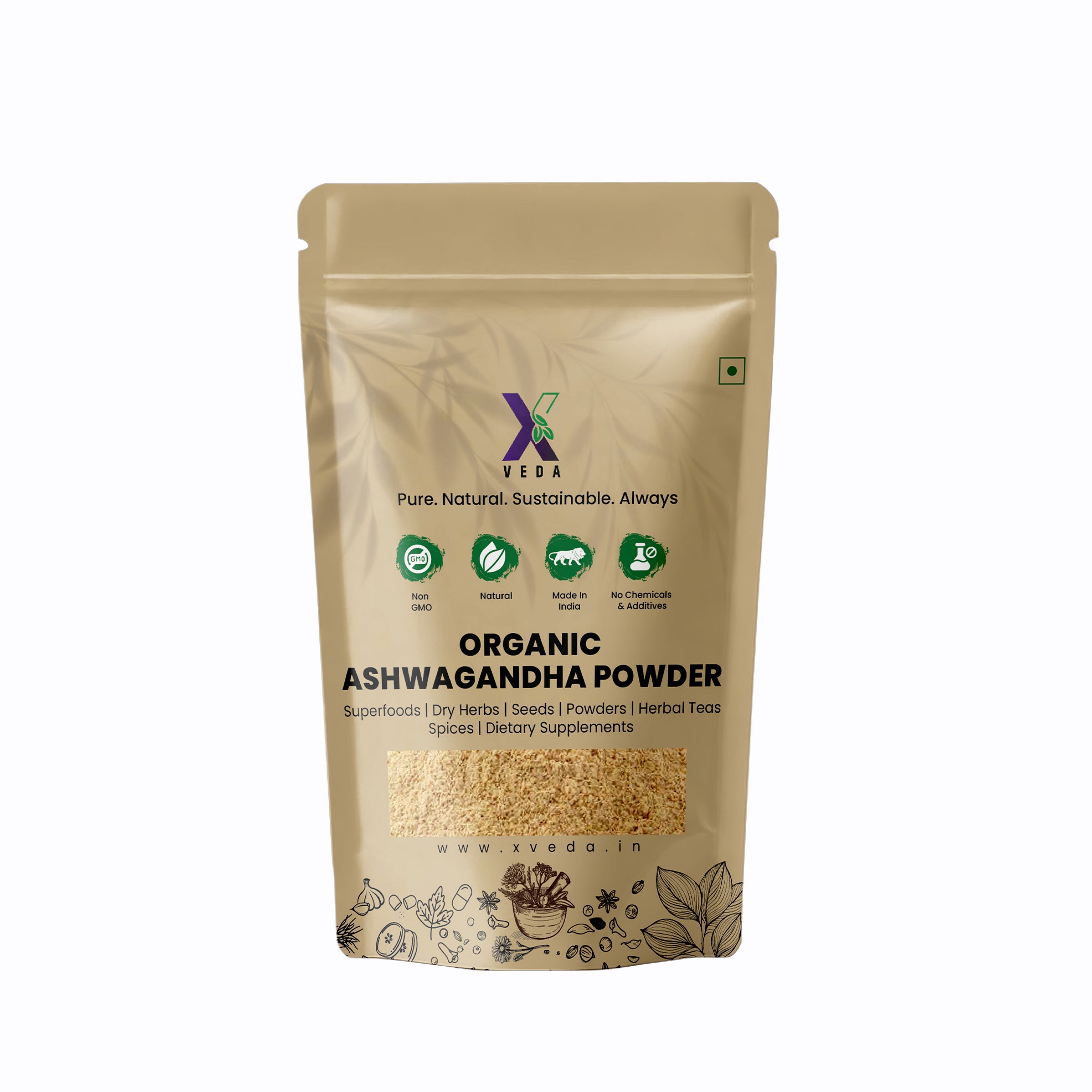 Organic Ashwagandha Powder | Pure Natural Ayurvedic Herb for Stress Relief & Immunity