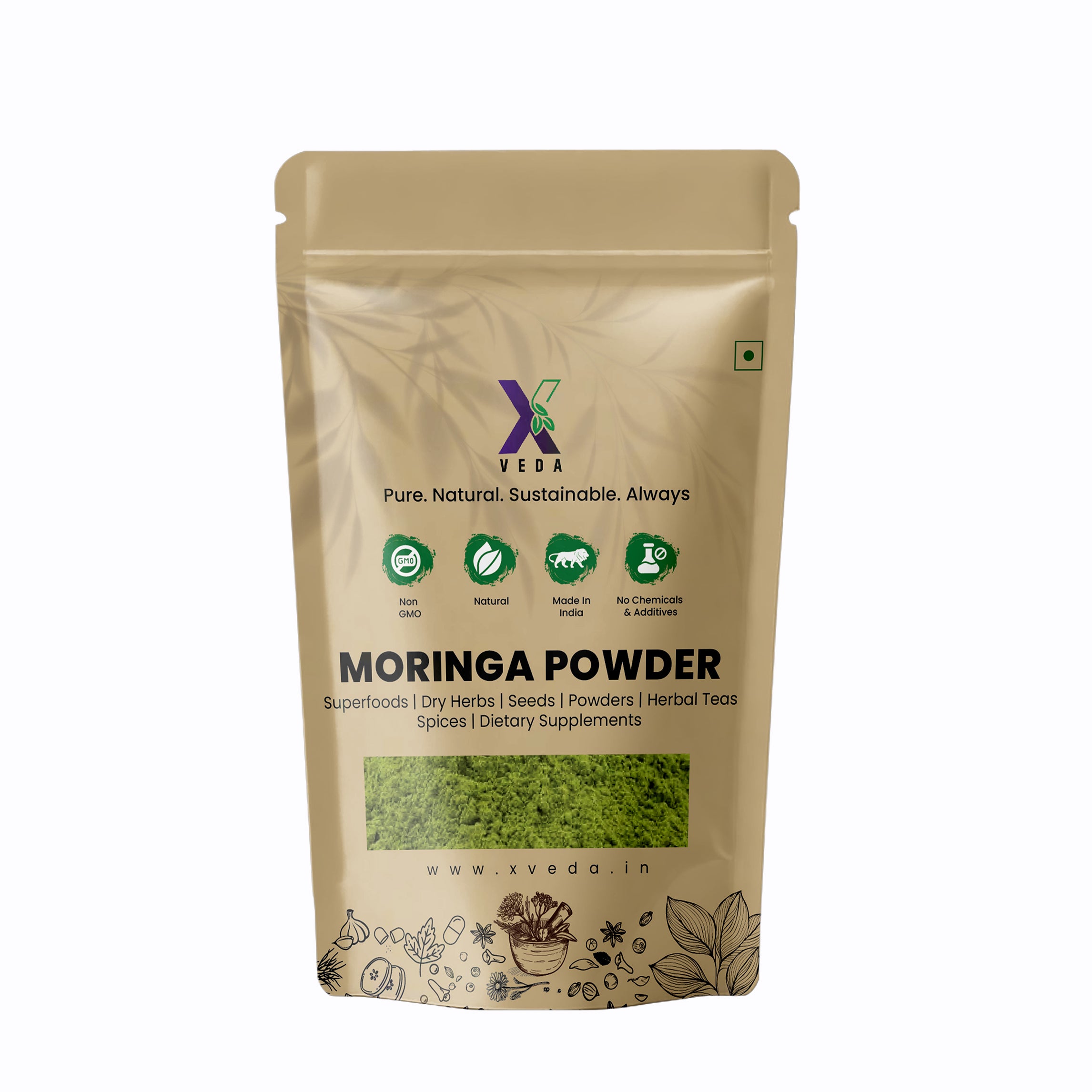 Moringa Powder (Drumstick Leaves Powder) | 100% Pure & Natural | Nutrient-Rich Superfood