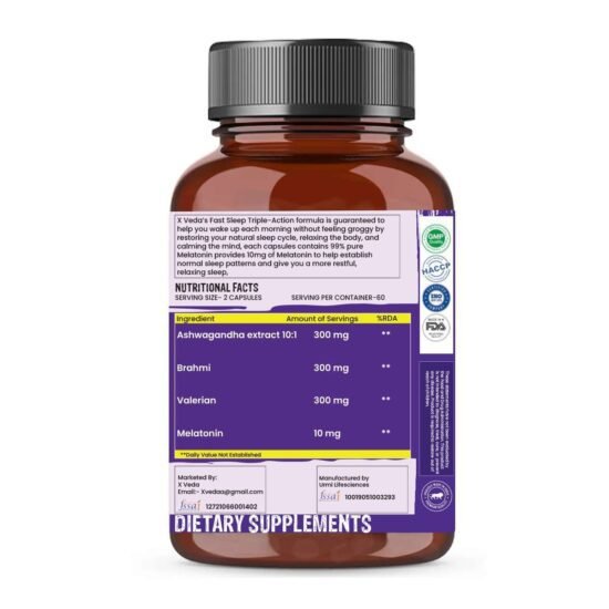 X Veda Melatonin 10mg With Valerian Extract - Image 2